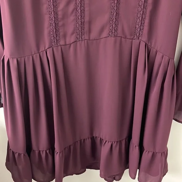 Burgundy Sunday Best Baby Doll Dress - Picture 4 of 7